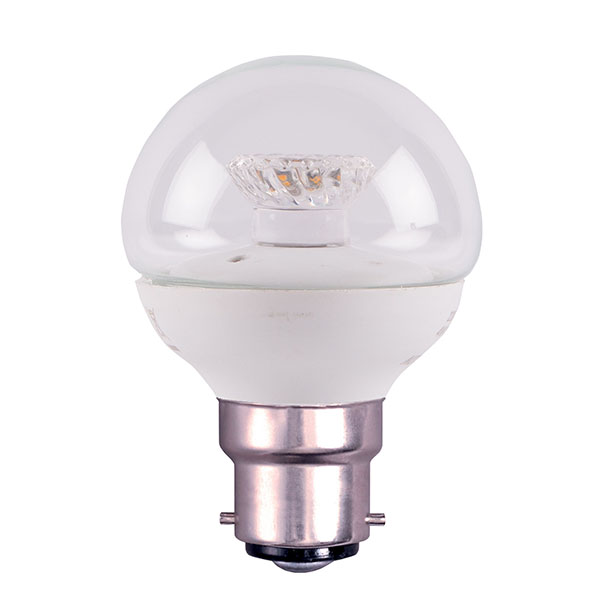 60523 - LED 2.1W 45mm Clear Round Ball - BC - 2700K